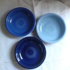 3 FIESTA Blue Classic Rim Cereal Bowl Periwinkle Cobalt Lapis